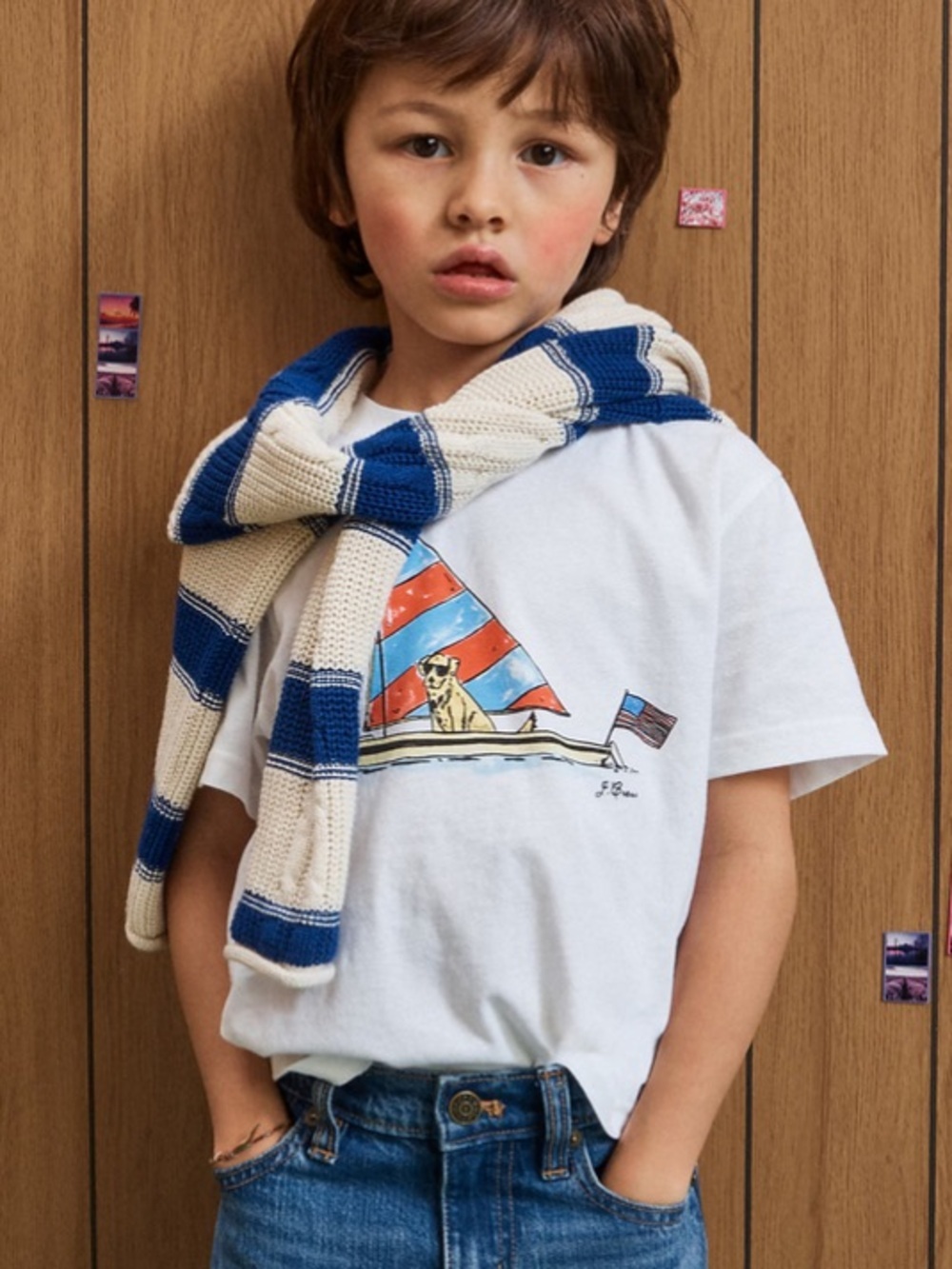 J crew boating dog Kids' short-sleeve sailor dog graphic T-shirt